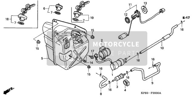 Honda NSS250 2002 Treibstofftank für ein 2002 Honda NSS250